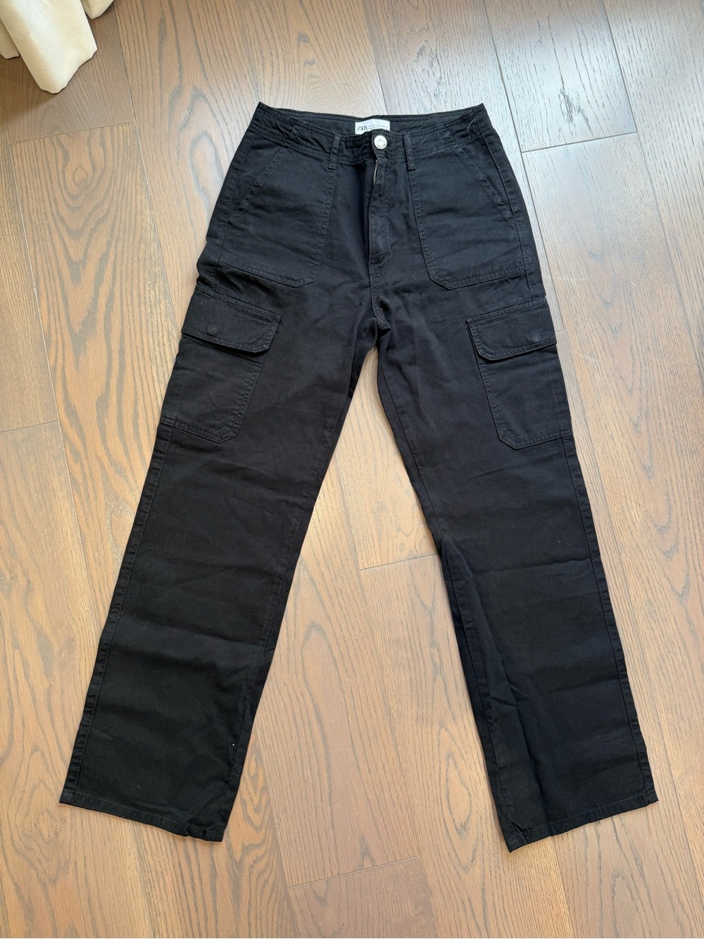 Zara High Rise Straight Leg Cargo Pants